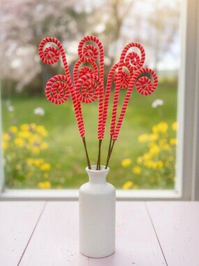 Chenille Curl Spray 25.5 inch Christmas Trim a Tree DIY Arrangement Wreath Decor